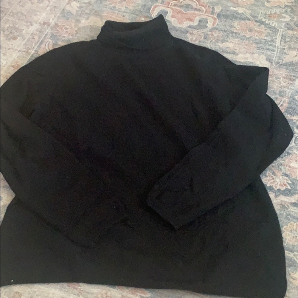 Black cashmere turtleneck sweater